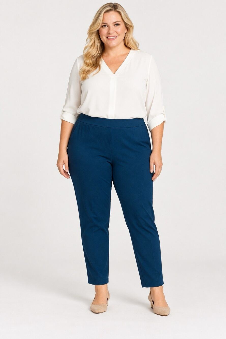 NWT NYDJ Pull On Knit Pants Size 22 Evening to Day Navy Lift Tuck Technology
